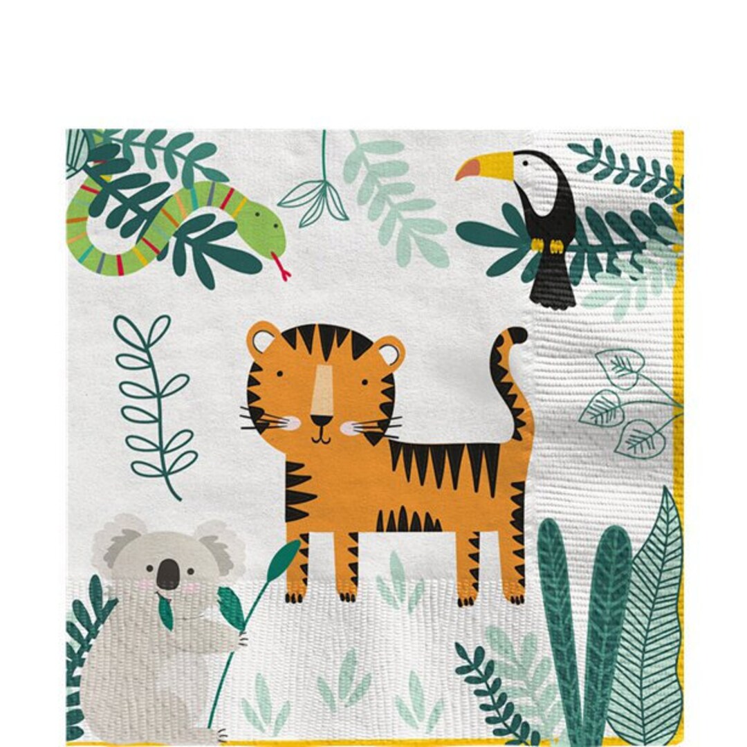 16 Safari Party Napkins, Jungle Party Napkins, Safari Birthday, Jungle