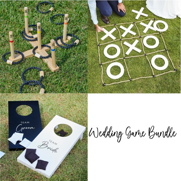 Wedding Party Game Bundle, Wedding Lawn Game, Outdoor Wedding Games, Giant Garden Games, Wedding Reception Games, Barn Wedding, Lawn Games