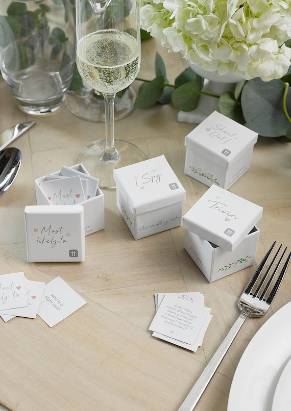 Wedding Table Games, Party Ice Breaker Games, Wedding Games, Wedding Table Decor, Wedding Favours, Wedding Table, Wedding favours