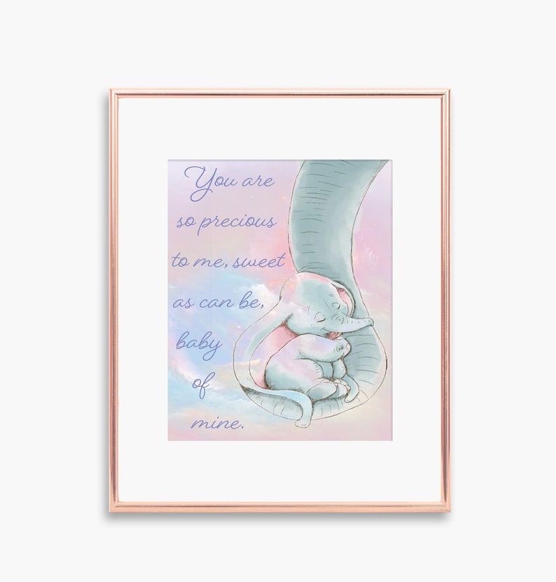 baby elephant dumbo quote sweet baby of mine digital etsy