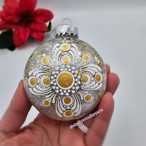 Hand-Painted Mandala Ornament - Unique Holiday Decor