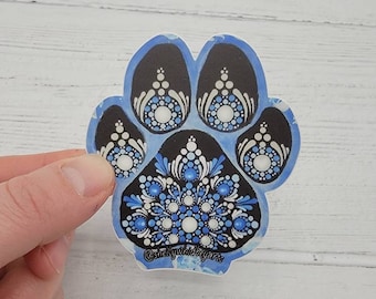 Paw Mandala Design Vinyl Sticker | gifte gifts gifted