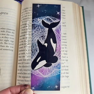 Galaxy Mandala Orca Illustrated Bookmark