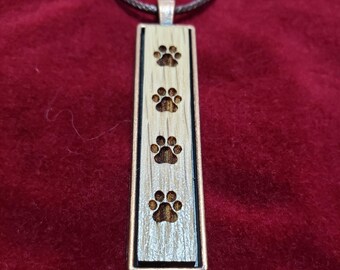 Unique paw prints handcrafted necklace