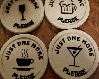 Set of 4 Fun Cork Coasters, Mix and Match