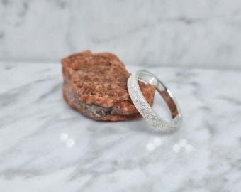 bague rustique morceau de la lune en argent sterling