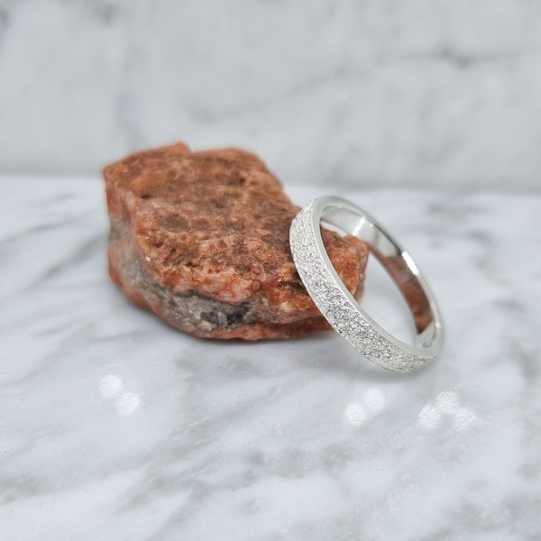 bague rustique morceau de la lune en argent sterling