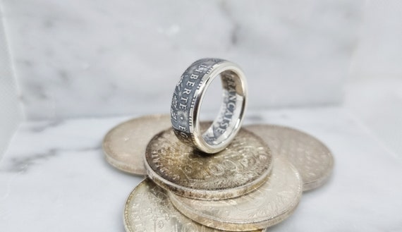 Bague En Argent Faite D'une Pièce De 100 Francs Panthéon (Coin Ring) - Neuf Avec étiquette