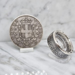 5 italienische Lira Münzring in Silber (Münzring)