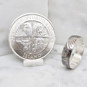 Ringmünze 500 Krone von Island im Silberstil Allianz (Münzring)