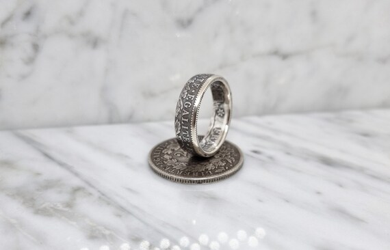 Bague Pièce De Monnaie 2 Francs Cérès En Argent - Anneau Fait Avec Une Vraie Pièce - Neuf
