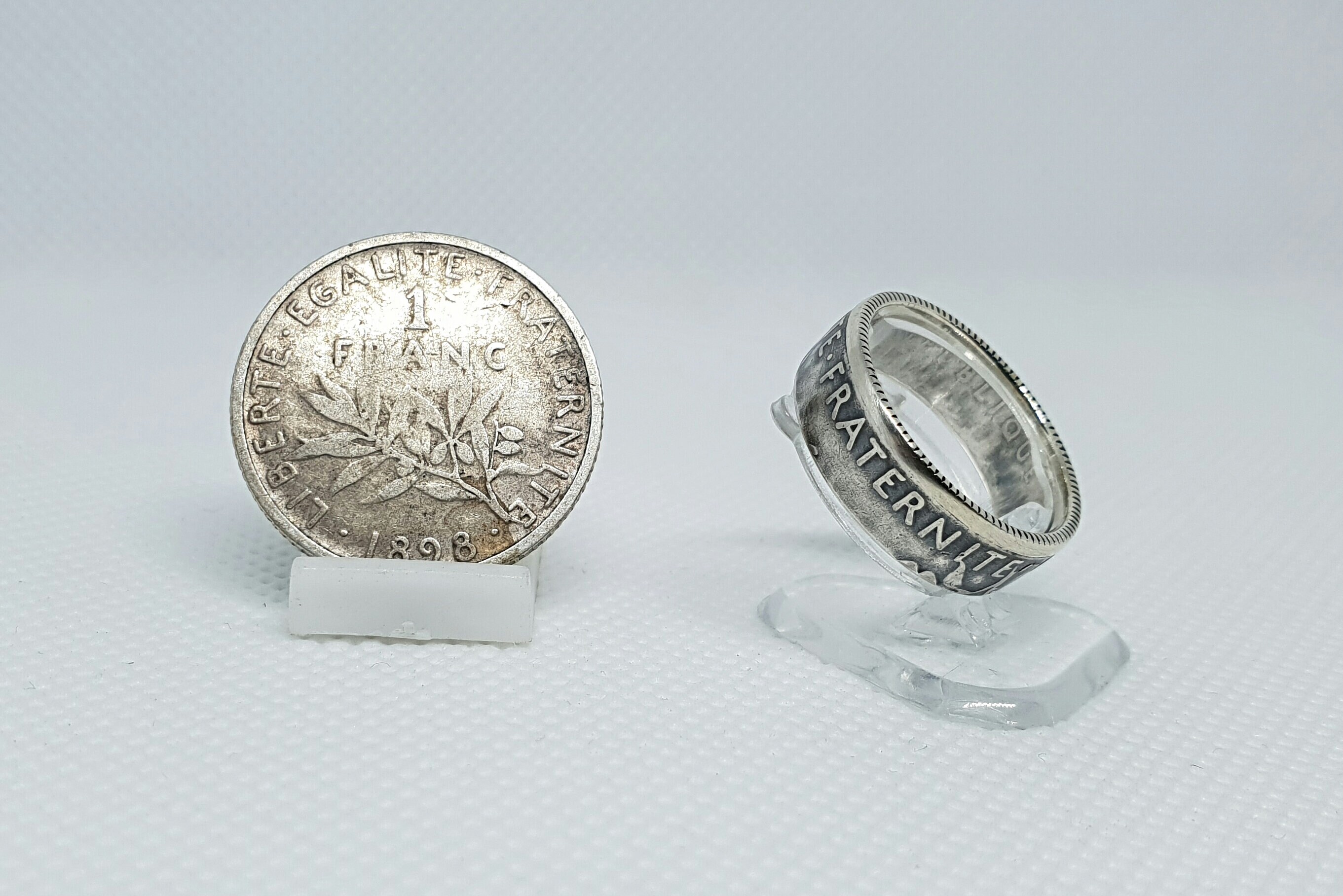 Bague pièce de monnaie 1 Franc Semeuse en argent coin ring | Etsy