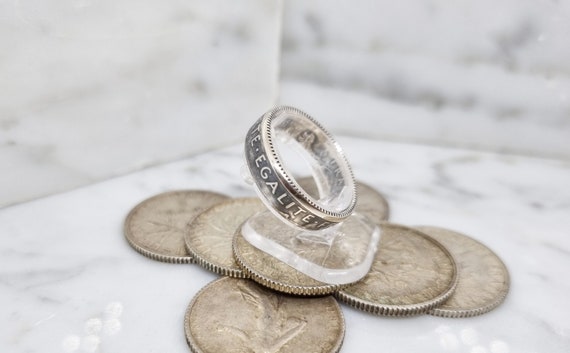 Bague pi ce de monnaie 1 Franc Semeuse en argent coin ring Etsy