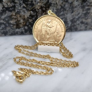 20 Francs &quot;Génie&quot; coin pendant with smooth edge in gold