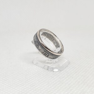 Silver 50 Sen Coin Ring from Japan (corner ring)