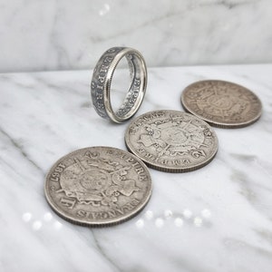 2 Francs Napoleon coin ring in silver (corner ring)