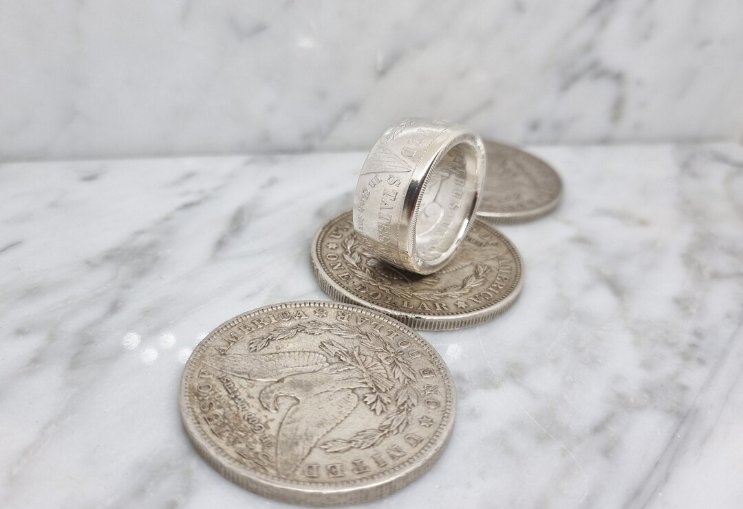 Silver Dollar Spinner Ring From Two Coins Silver Dollar Coin Canadian Coin  Ring Buy United States Dollar