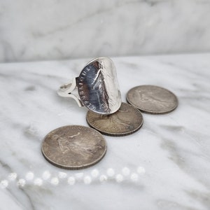 Silver 50 cent sower coin ring