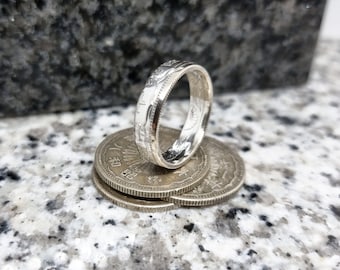 Bague pièce de monnaie 50 Sen du Japon en argent (coin ring)