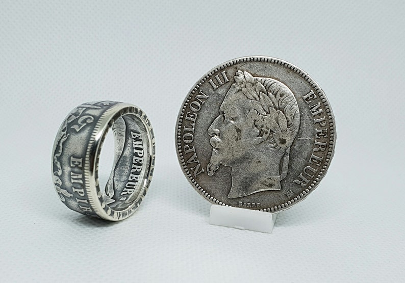 Bague pièce de monnaie 5 Francs Napoléon III en argent coin | Etsy