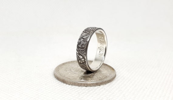 Bague Pièce De Monnaie En Argent – 1 Roupie Indienne (Coin Ring Neuf)