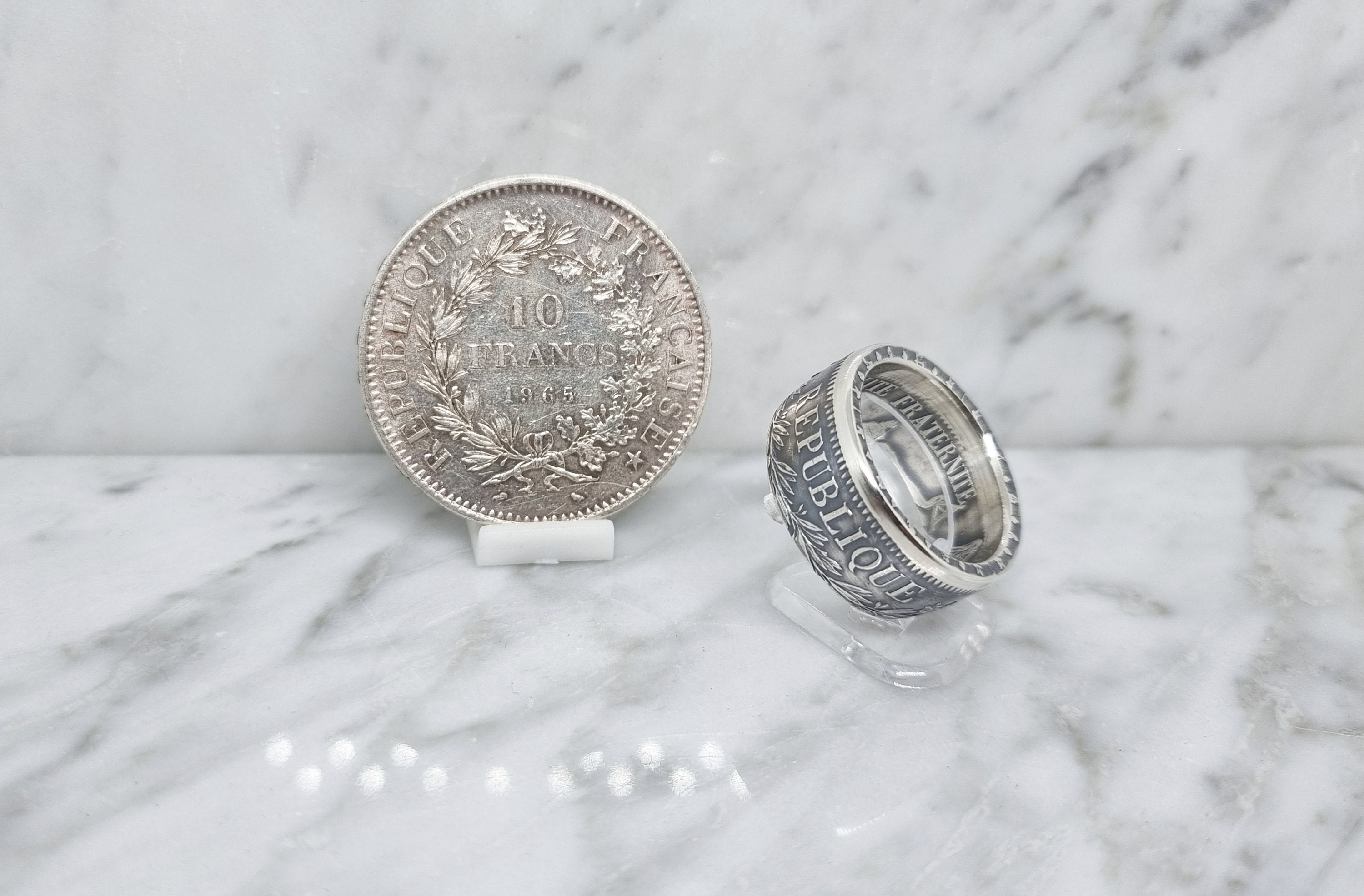 Bague Pièce De Monnaie 10 Francs Hercule En Argent - 'Coin Ring' - Neuf Avec étiquettes