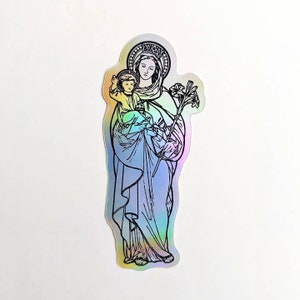 Mary and Jesus Holographic Catholic Sticker