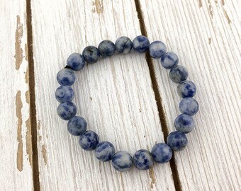 Blue Yoga Bracelet | Sodalite Beaded Bracelet | Stacking Bracelet | Simple Bracelet | Everyday Bracelet | Bracelets for Women | Gift for Her