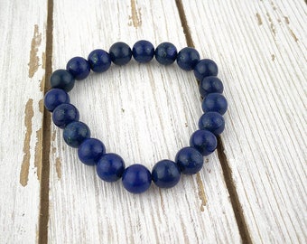 Blue Yoga Bracelet | Lapis Lazuli Bracelet | Blue Mala Bracelet | Healing Wrist Mala | Energy Bracelet | Simple Bracelet | Beaded Bracelet