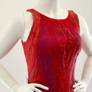 Nuno felt dress &quot;Symphony of reds&quot;