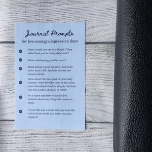 Carte de journalisation des invites de dépression, invites de journal imprimables