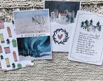 Northern Lights Journal Cards, Journal Inspiration, Planner Cards, Printable Journal Cards, Printable Planner Cards, Bullet Journal