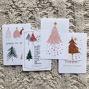 Cartões de diário de árvores de Natal, inspiração para diário, cartões de planejador, cartões de diário para impressão, cartões de planejador para impressão, diário de marcadores