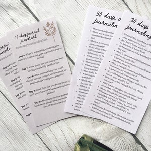 40 jours d'invites de journalisation, invites de journal imprimables - lot, cartes de journal, cartes de journalisation