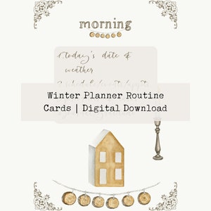 Winter Planner Routine Cards, REFRESHED, Printable Journal Cards, Printable Planner Cards, Bullet Journal, Travelers Notebook