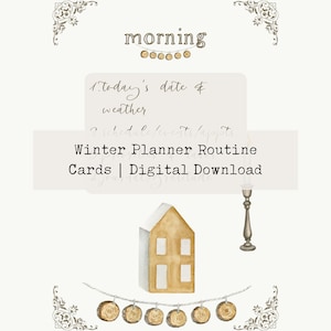 Winter Planner Routine Cards, REFRESHED, Printable Journal Cards, Printable Planner Cards, Bullet Journal, Travelers Notebook