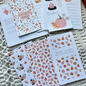 Octobre 2022 Journal Kit, Journal Prompts, Bujo Printables - Bundle, Cartes de journal, Cartes de journalisation