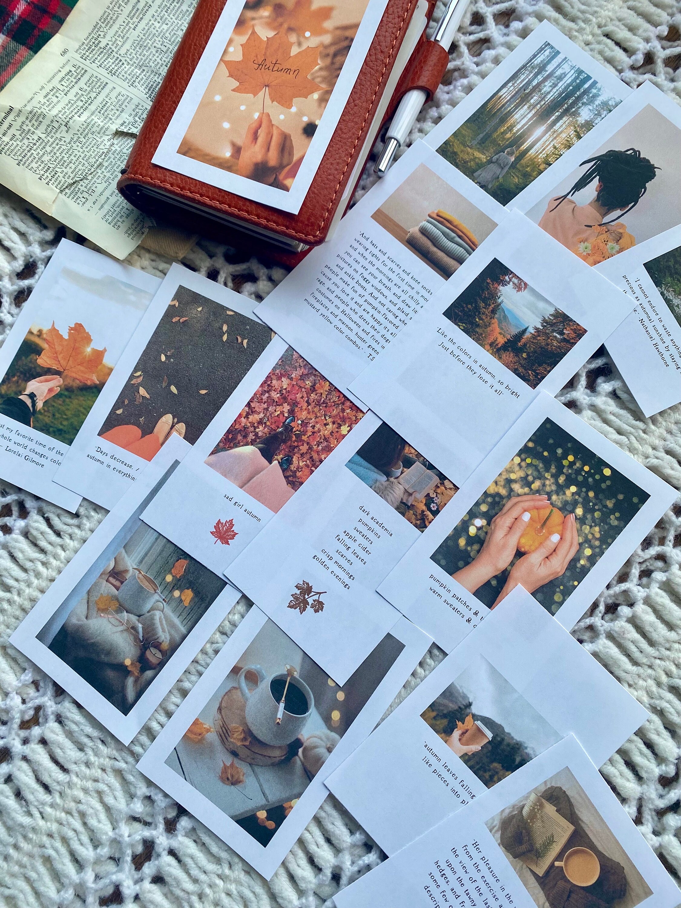 Autumn Ambiance Journal Cards & Planner Dashboards (digital Download ...