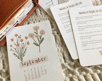 September 2022 Journal Kit, Journal Prompts, Bujo Printables - Bundle, Journal Cards, Journaling Cards