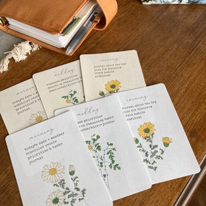Cartões de planejador de rotina de primavera, cartões de diário para impressão, cartões de planejador para impressão, diário de marcadores, planejador de anéis, caderno de viagem