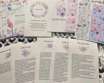 March 2025 Journal Prompts: Printable Journaling Cards (PDF)