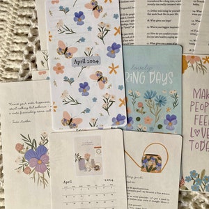 NEW April 2024 Journal Kit, Journal Prompts, Planner Printables, Journal Cards, Journaling Cards, journalinghome image 1