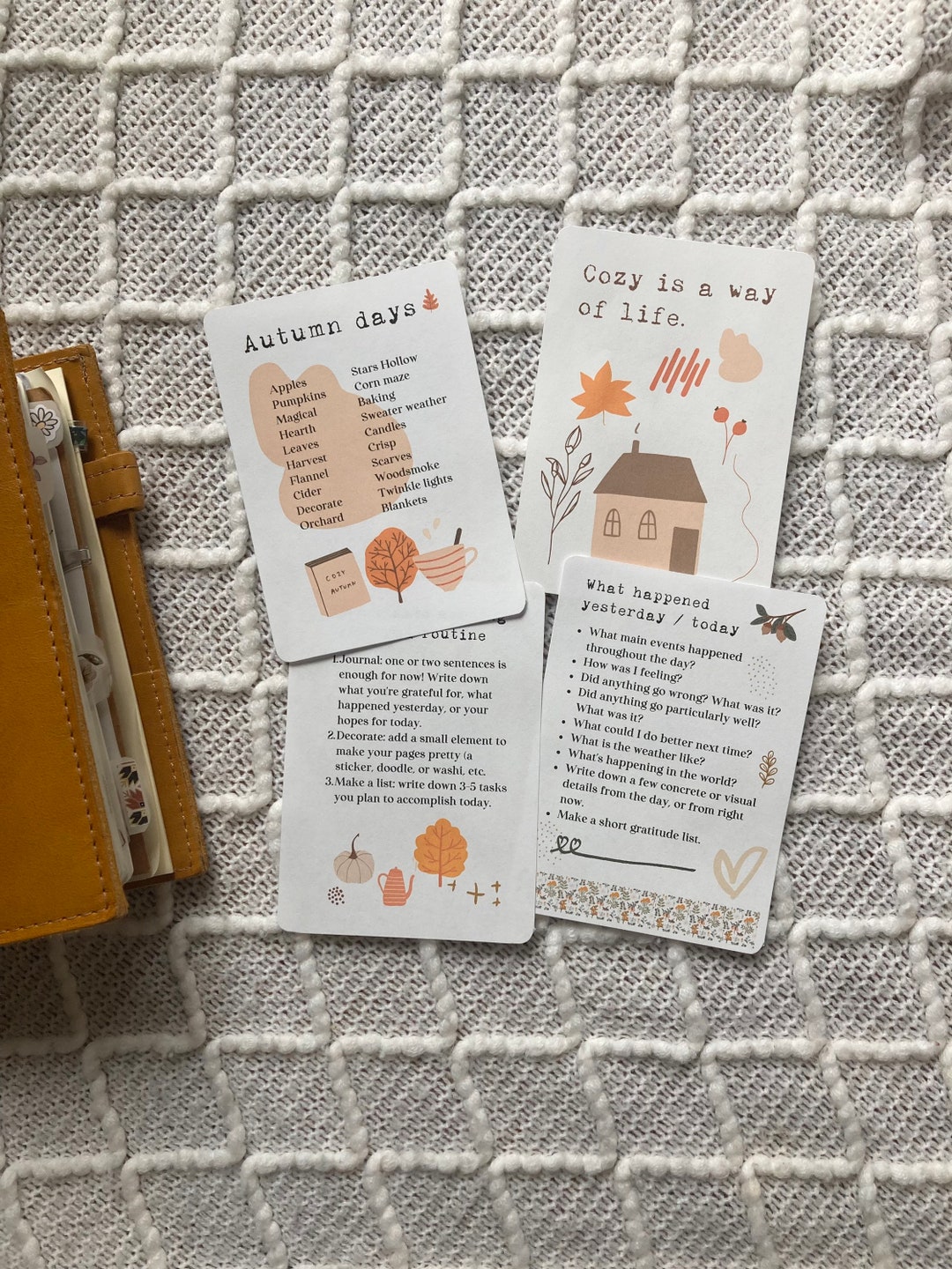 Fall Cozy Journal Cards: Printable Planner Inspiration (digital PDF) - Etsy