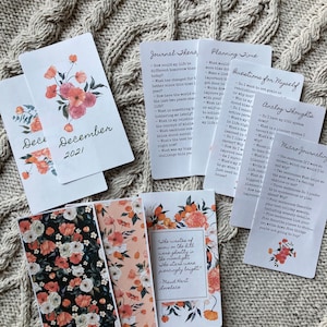 December Florals 2021 Journaling Prompts, Journal Prompts Printables - Bundel, Journal Cards, Journaling Cards