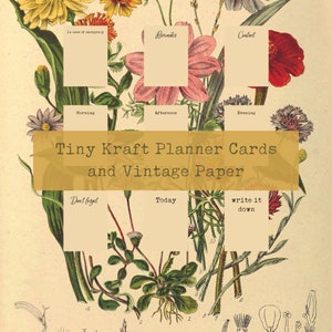 Malutkie karty planera Kraft i papier vintage, journalinghome