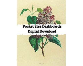 Pocket Printable Floral Dashboards, Digital Download, Journal Deco, Vintage Florals, journalinghome