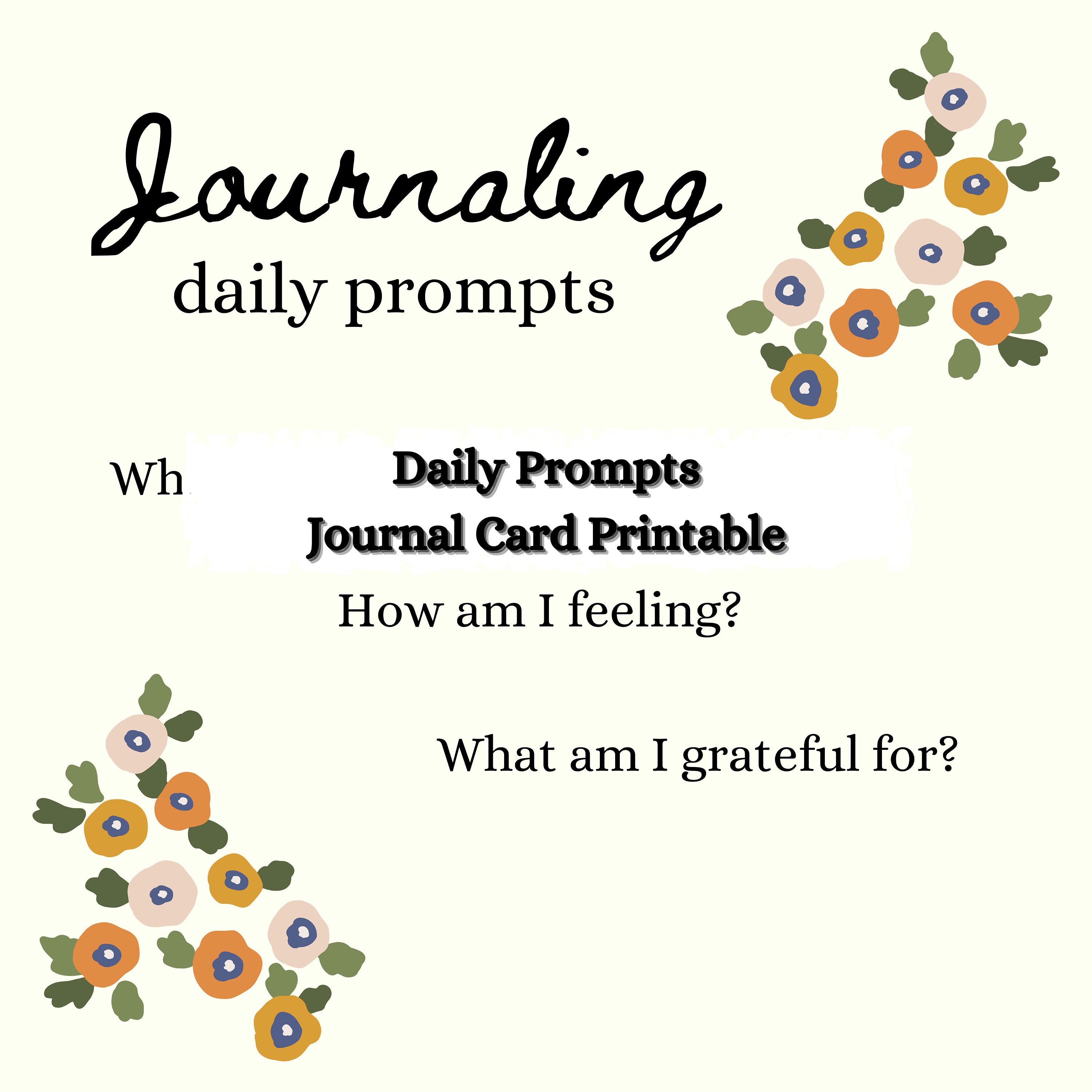 Daily Journal Prompts Printables Bundle Journal Cards Etsy