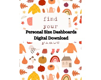 Planner Dashboards Autumn Aesthetic, Personal Size Dashboards, Printable Dashboards, Ring Planner, Travelers Notebook, journalinghome