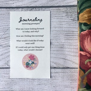 Morning Routine Journal Card, Journal Prompts Printable