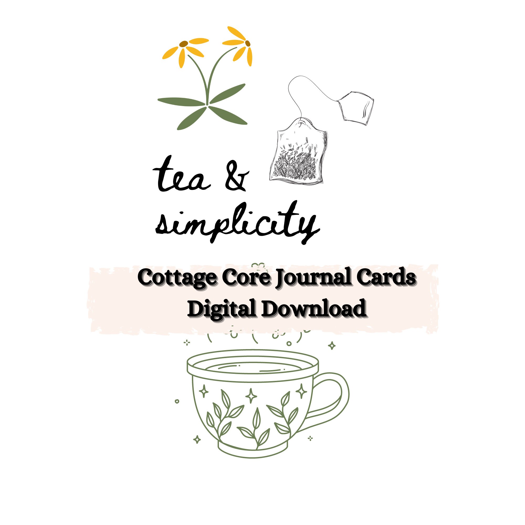 Cottage Core Journal Cards: Printable Planner Inspiration (digital PDF ...